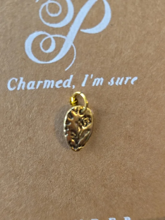 Plunder Gold Floral Heart Charm - Picture 3 of 3